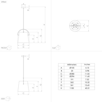 Eglo - Hanglamp aan een koord  1xE27/40W/230V