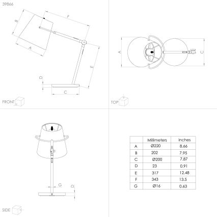 Eglo - Tafel Lamp 1xE27/40W/230V