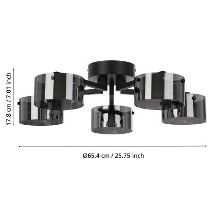 Eglo - Dimbare LED Hanglamp voor Oppervlak Montage 5xLED/5,4W/230V