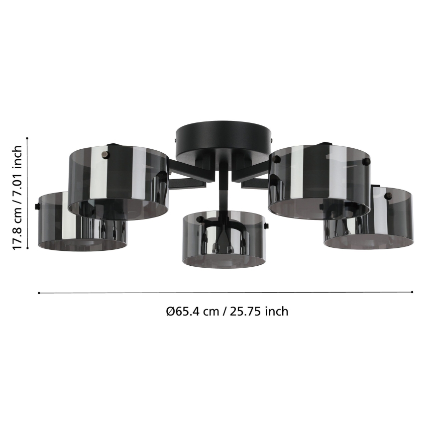 Eglo - Dimbare LED Hanglamp voor Oppervlak Montage 5xLED/5,4W/230V