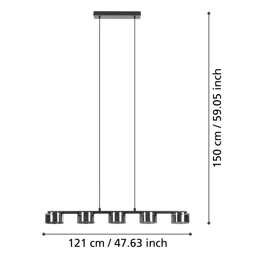 Eglo - Dimbare LED Hanglamp aan een koord 5xLED/5,4W/230V