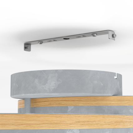 Eglo - Dimbare LED bevestigde hanglamp LED/12,5W/230V + 2xLED/15,5W 3000K grijs/eiken