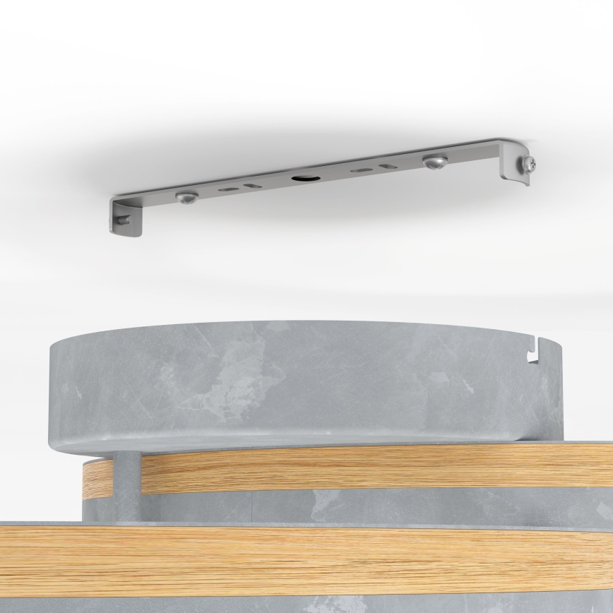 Eglo - Dimbare LED bevestigde hanglamp LED/12,5W/230V + 2xLED/15,5W 3000K grijs/eiken