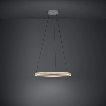 Eglo - Dimbare LED hanglamp aan een koord LED/36W/230V 3000K grijs/eiken