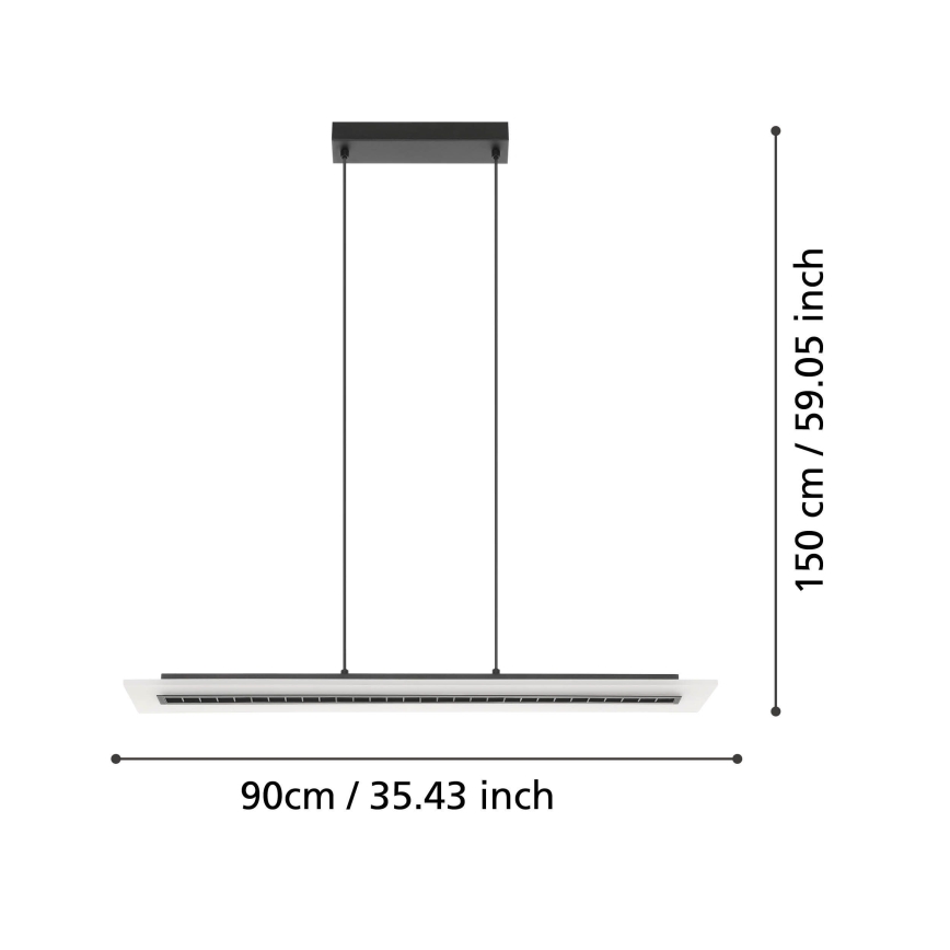Eglo - Dimbare LED hanglamp aan een koord LED/57,5W/230V 3000K zwart + afstandsbediening