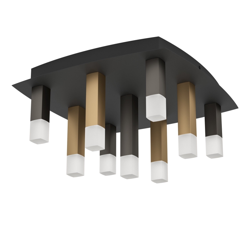 Eglo - Dimbare LED Plafondlamp 9xLED/3,1W/230V 3000K antraciet/goud