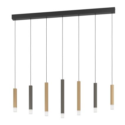 Eglo - Dimbare LED hanglamp aan een koord 7xLED/3,1W/230V 3000K antraciet/goud