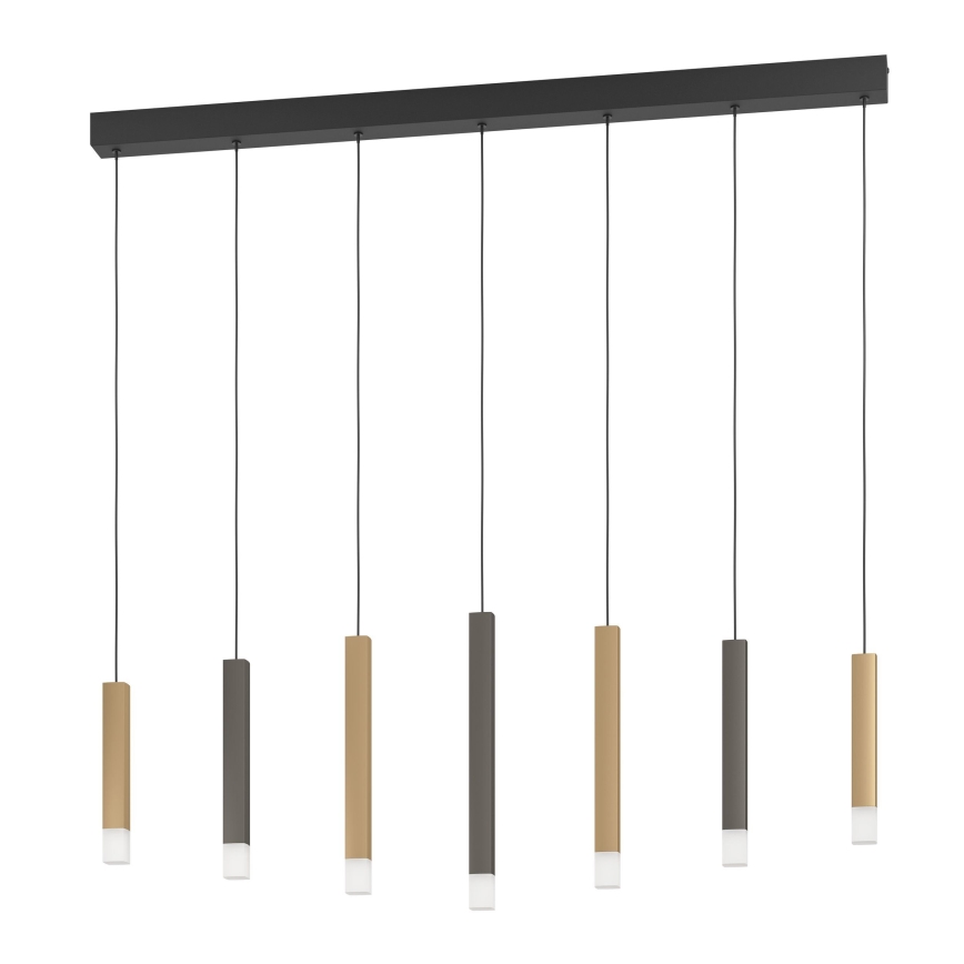 Eglo - Dimbare LED hanglamp aan een koord 7xLED/3,1W/230V 3000K antraciet/goud