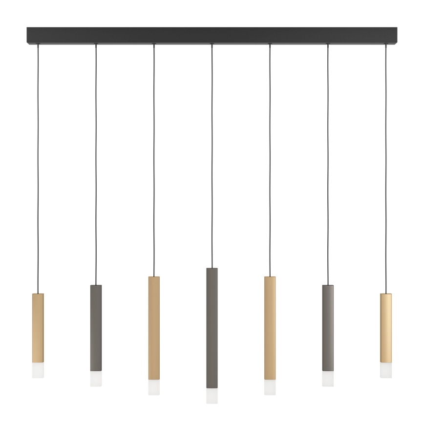Eglo - Dimbare LED hanglamp aan een koord 7xLED/3,1W/230V 3000K antraciet/goud