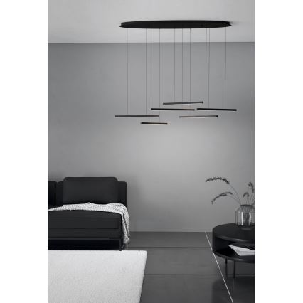 Eglo - Dimbare LED hanglamp aan een koord 6xLED/8,4W/230V 3000K zwart