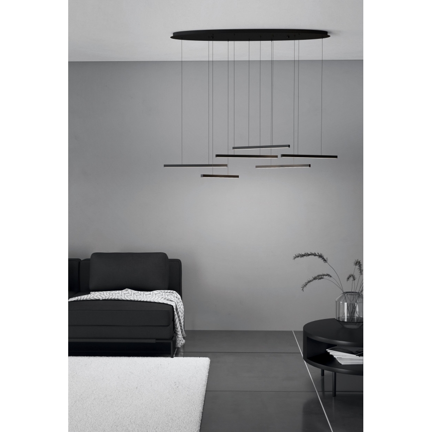 Eglo - Dimbare LED hanglamp aan een koord 6xLED/8,4W/230V 3000K zwart