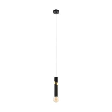 Eglo - Hanglamp aan een koord 1xE27/40W/230V zwart/goud