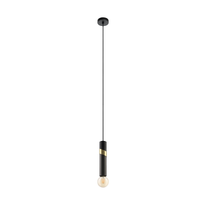 Eglo - Hanglamp aan een koord 1xE27/40W/230V zwart/goud