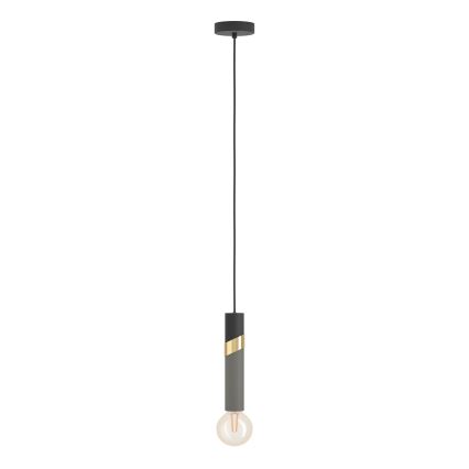 Eglo - Hanglamp aan een koord 1xE27/40W/230V zwart/goud