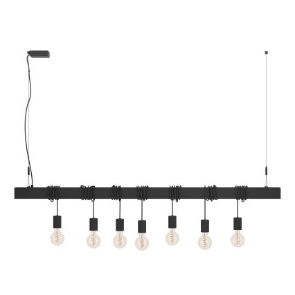 Eglo - Hanglamp aan een koord TOWNSHEND 7xE27/40W/230V zwart