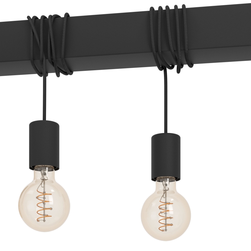 Eglo - Hanglamp aan een koord TOWNSHEND 9xE27/40W/230V zwart