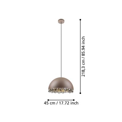 Eglo - Hanglamp aan een koord 1xE27/40W/230V bruin