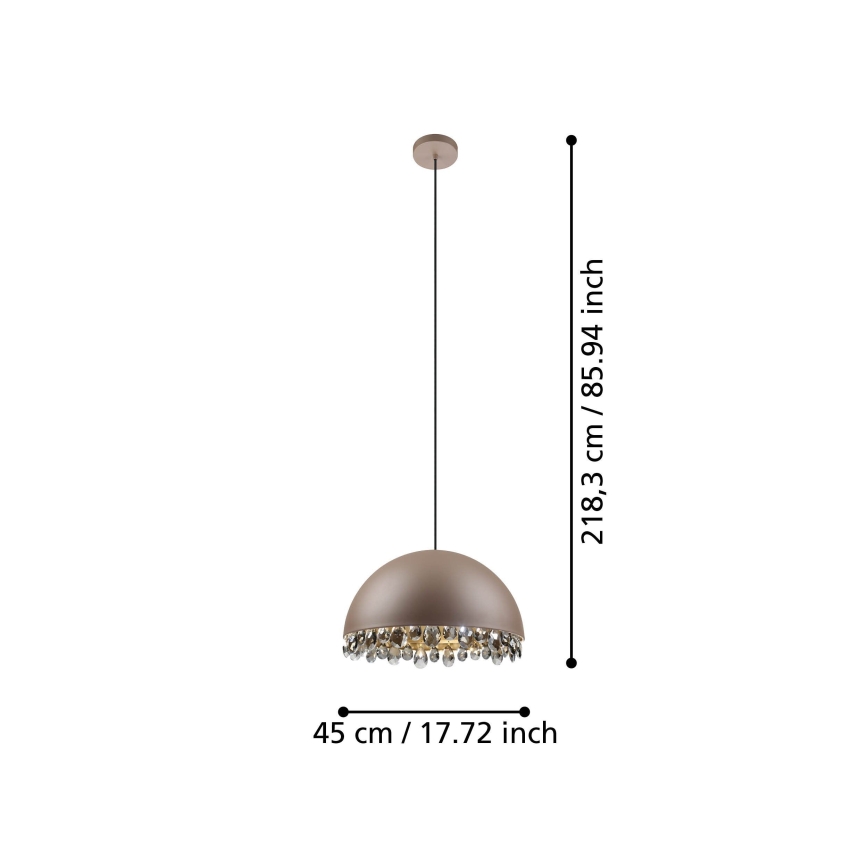 Eglo - Hanglamp aan een koord 1xE27/40W/230V bruin
