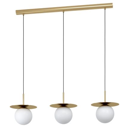 Eglo - Hanglamp aan een koord 3xE27/40W/230V goud