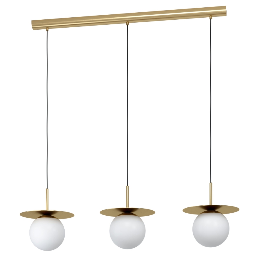 Eglo - Hanglamp aan een koord 3xE27/40W/230V goud