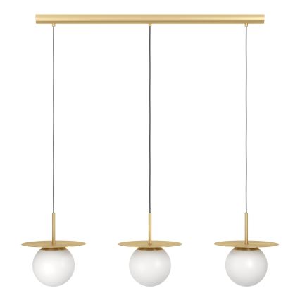 Eglo - Hanglamp aan een koord 3xE27/40W/230V goud