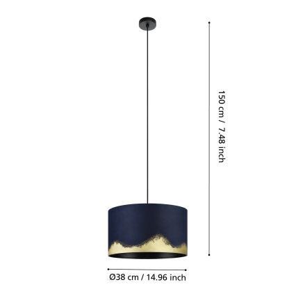 Eglo - Hanglamp aan een koord 1xE27/40W/230V diameter 38 cm blauw/goud
