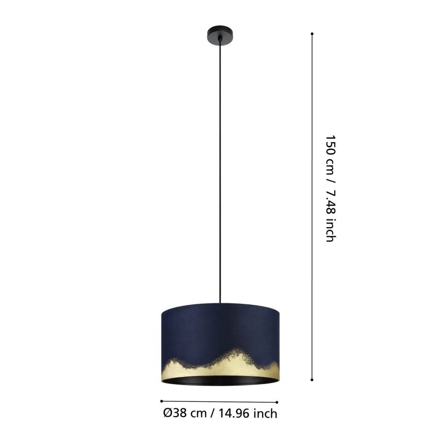 Eglo - Hanglamp aan een koord 1xE27/40W/230V diameter 38 cm blauw/goud