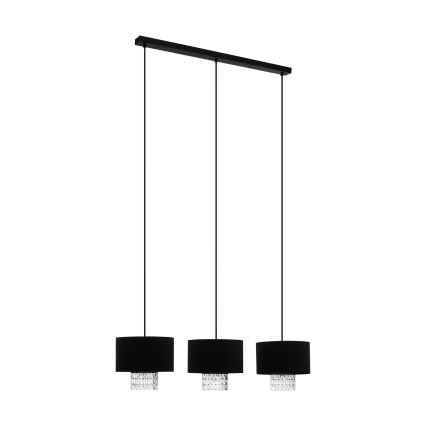 Eglo - Hanglamp aan een koord 3xE27/40W/230V zwart