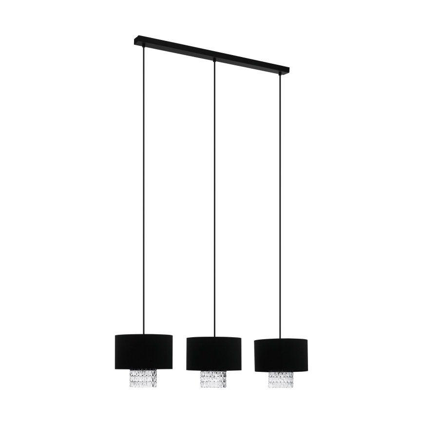 Eglo - Hanglamp aan een koord 3xE27/40W/230V zwart