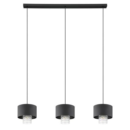 Eglo - Hanglamp aan een koord 3xE27/40W/230V zwart