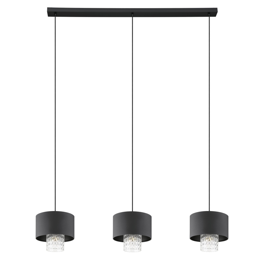 Eglo - Hanglamp aan een koord 3xE27/40W/230V zwart