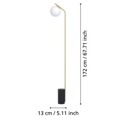 Eglo - Staande Lamp 1xE27/40W/230V goud