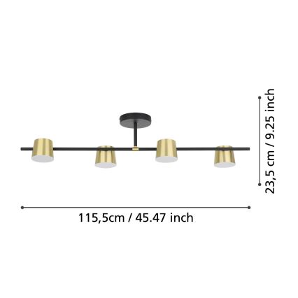 Eglo - LED Bevestigde Hanglamp 4xGU10/4,6W/230V 3000K goud