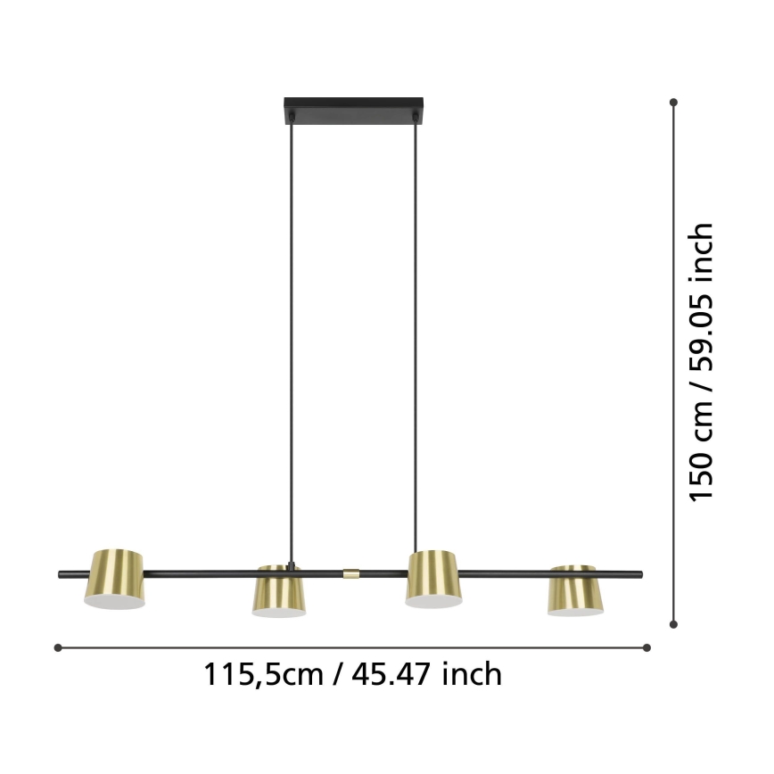 Eglo - LED Hanglamp aan een koord 4xGU10/4,6W/230V 3000K goud