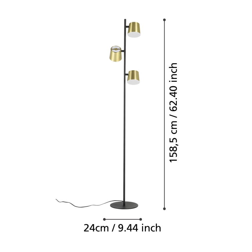 Eglo - Staande LED Lamp 3xGU10/4,6W/230V 3000K goud