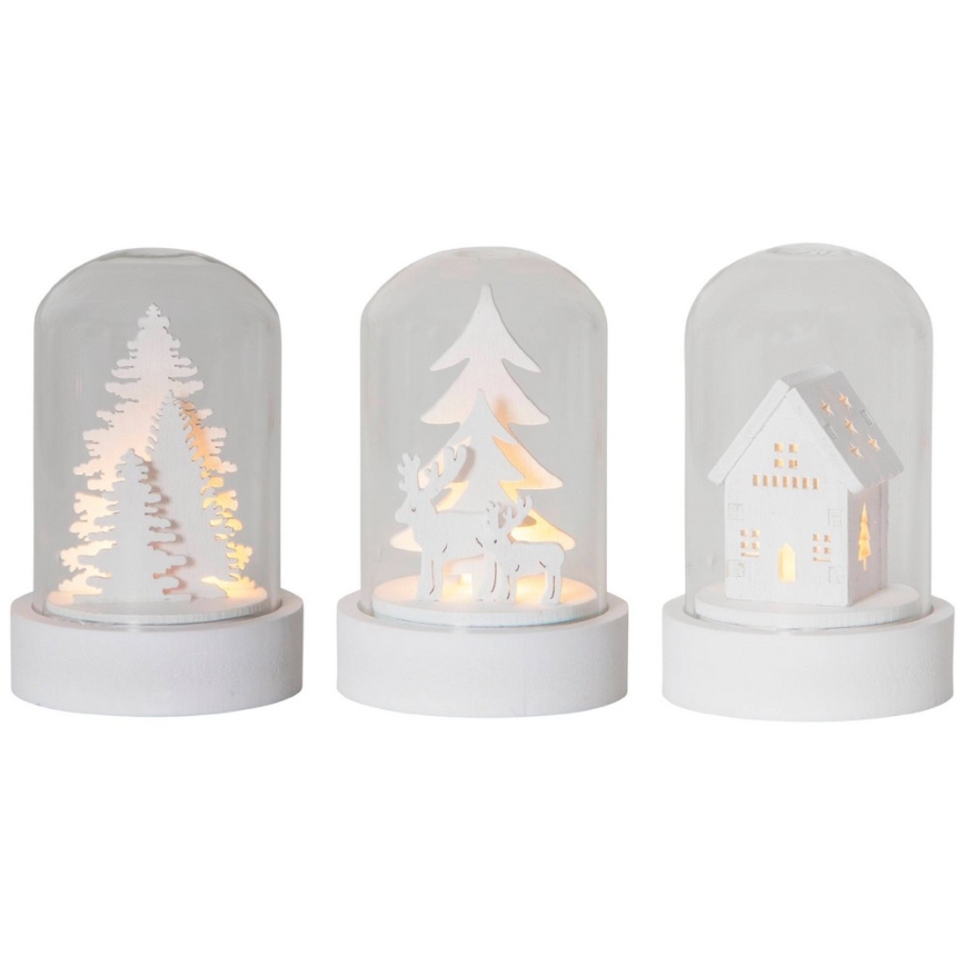 Eglo - SET 3x LED Kerst Decoratie 1xLED/0,06W/1xCR2032 wit