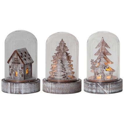 Eglo - Set van 3 LED kerstdecoraties LED/0,06W/1xCR2032 bruin