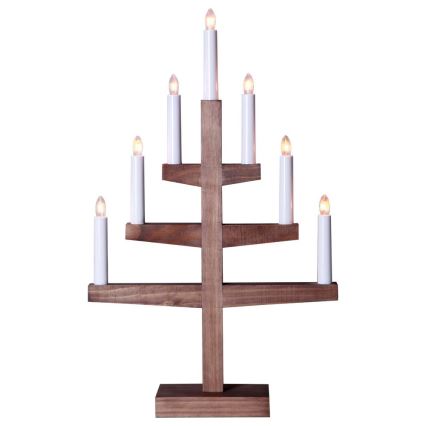 Eglo - Kerst Kandelaar 7xE10/3W/230V bruin