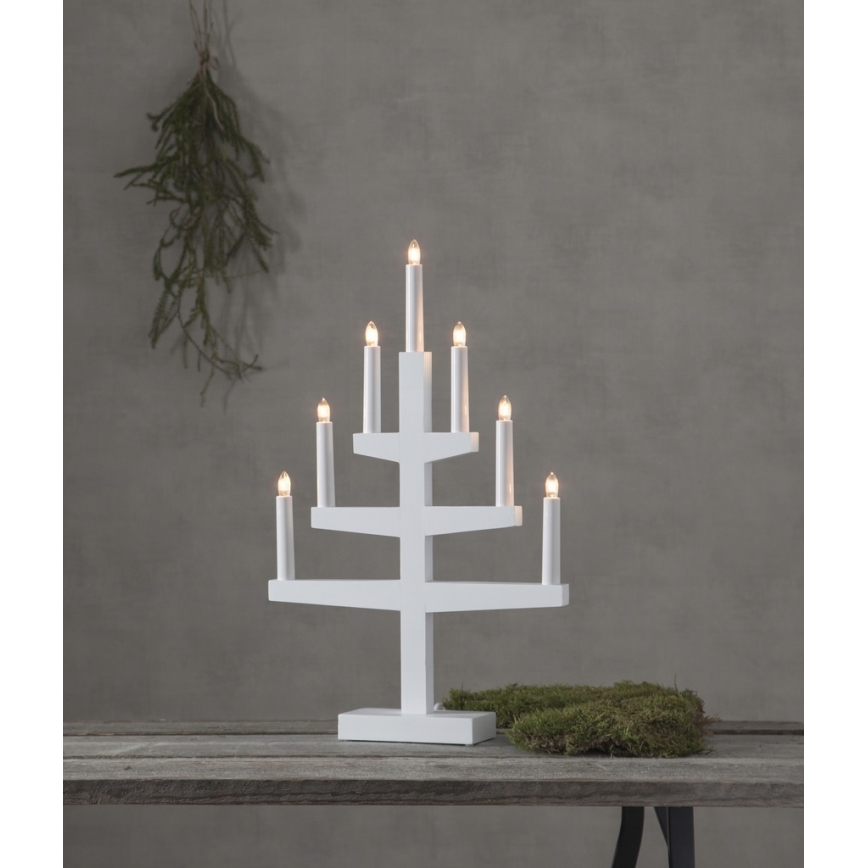 Eglo - Kerst Kandelaar 7xE10/3W/230V wit