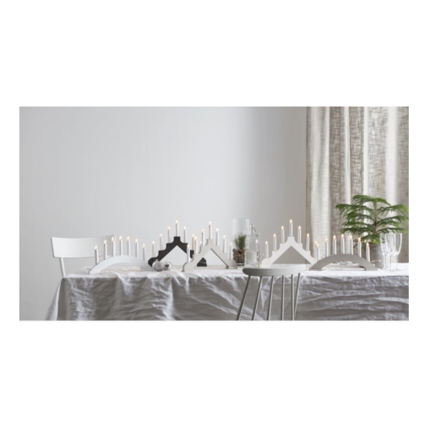 Eglo 410448 - Kerst Kandelaar 7xE10/3W/230V grijs