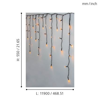 Eglo 410824 - LED Kerst lichtsnoer voor buiten 480xLED/17x0,55m IP44 warm wit
