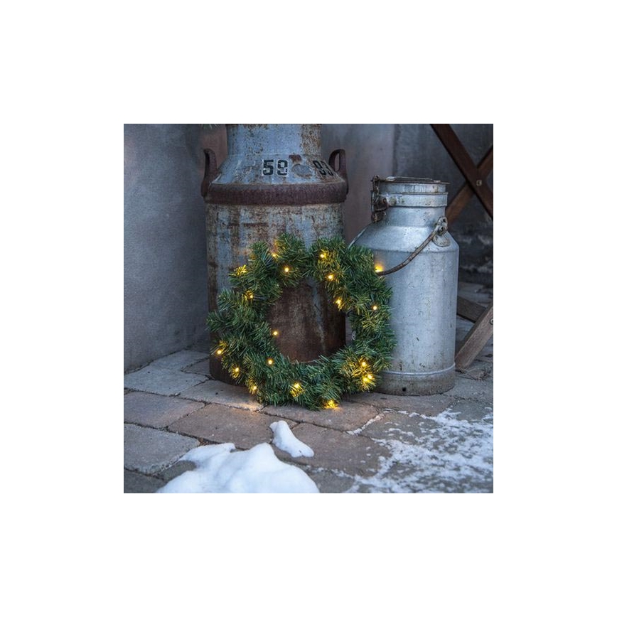Eglo - LED Buiten Kerstkrans met een sensor 20xLED/0,064W/3xAA IP44
