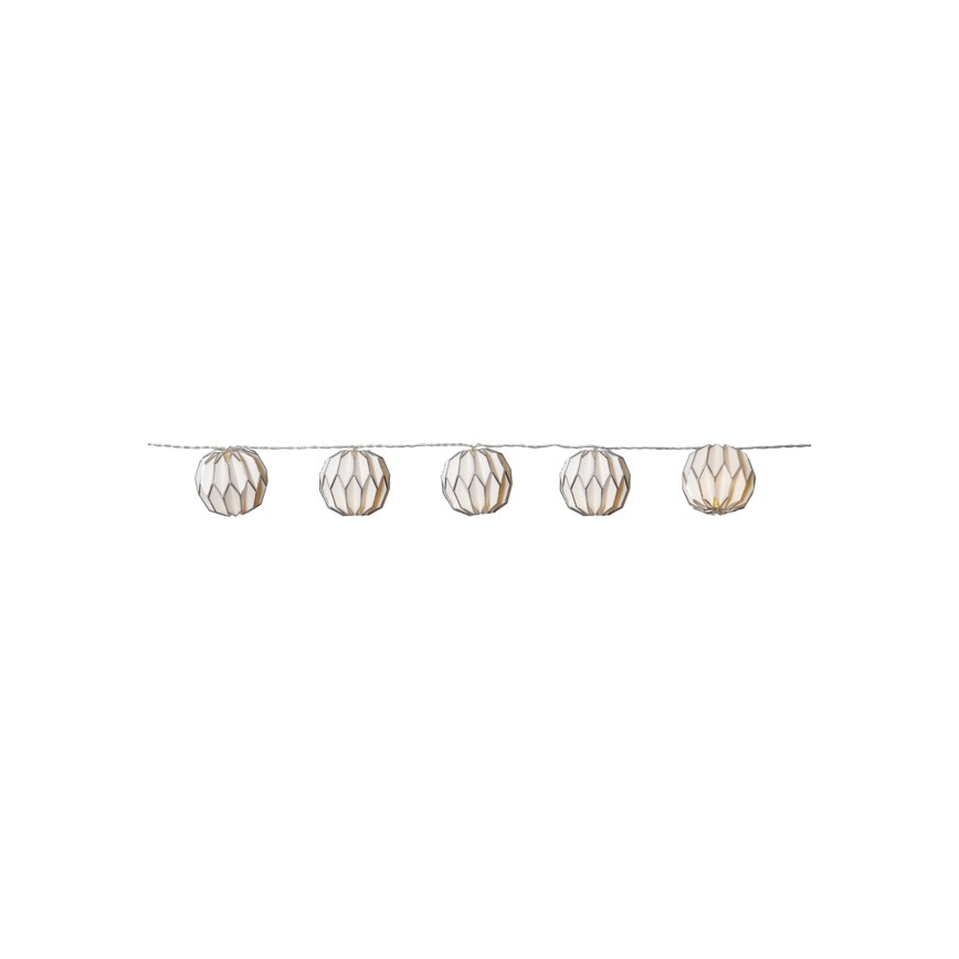 Eglo - LED Kerst lichtsnoer 10xLED/3xAA 2,75m wit/zilver