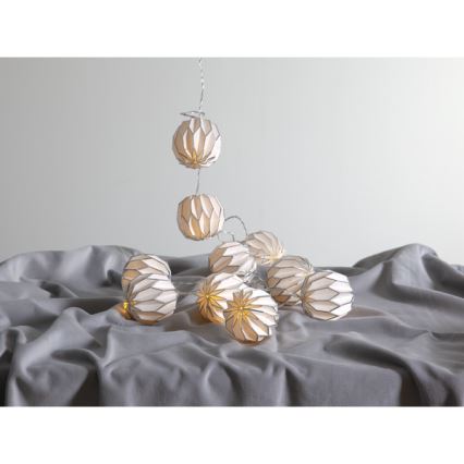 Eglo - LED Kerst lichtsnoer 10xLED/3xAA 2,75m wit/zilver