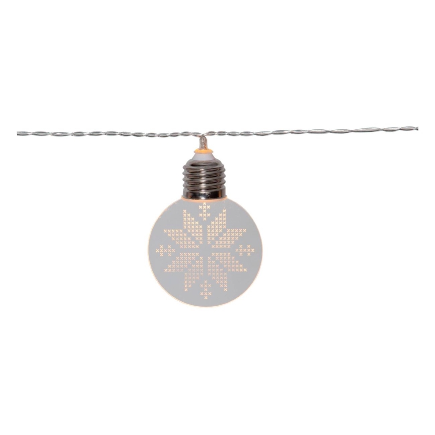 Eglo 411112 - LED Kerst lichtsnoer ORNAMENT 10xLED/3xAA 1,8m warm wit