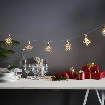 Eglo 411112 - LED kerstsnoer ORNAMENT 10xLED/3xAA 2,4m warm wit