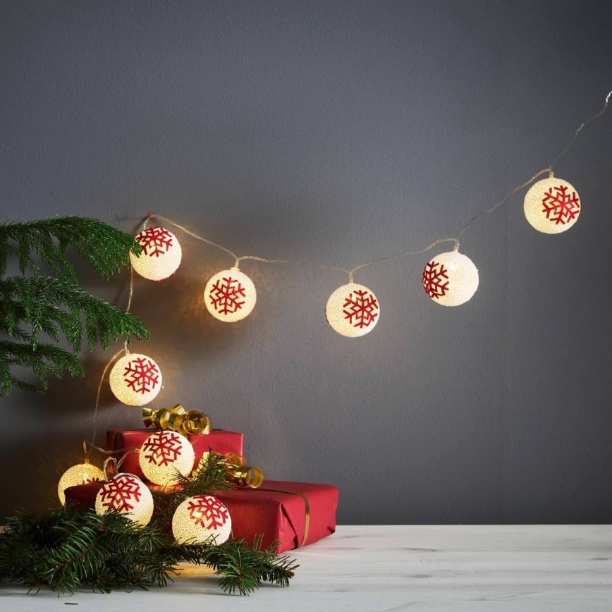 Eglo 411113 - LED Kerst lichtsnoer ORNAMENT 10xLED/3xAA 1,35m warm wit