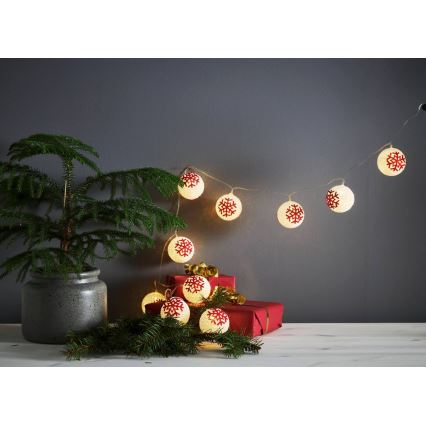 Eglo 411113 - LED Kerst lichtsnoer ORNAMENT 10xLED/3xAA 1,35m warm wit