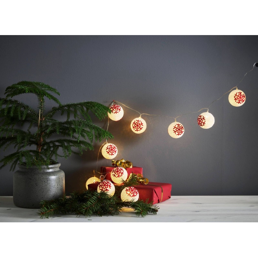Eglo 411113 - LED-lichtsnoer ORNAMENT 10xLED/3xAA 1,65 m warm wit