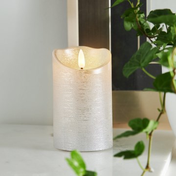 Eglo 411503 - LED-kaars FLAMME RUSTIC LED/2xAA zilverkleurig